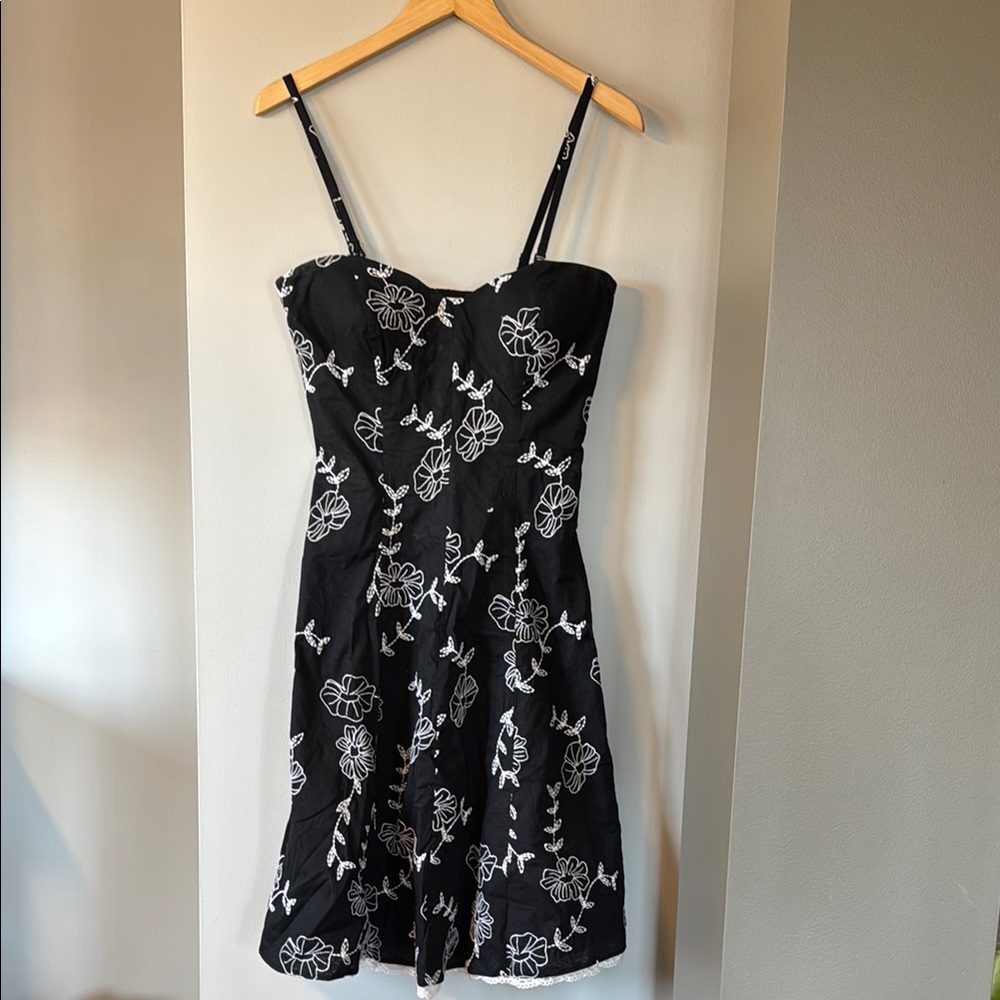 WHBM Black and White Floral Dress